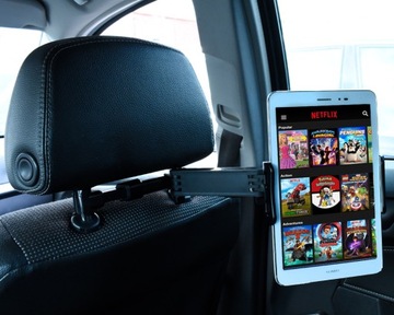 UCHWYT DO TABLETA TELEFONU NA ZAGŁÓWEK FOTELA+SŁUCHAWKI BLUETOOTH DZIECIĘCE