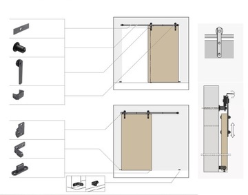 Двери раздвижные настенные AURA DUO 192