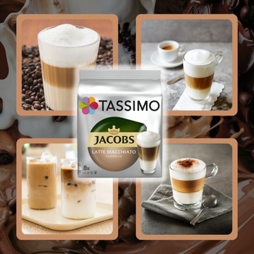 Tassimo Latte Macchiato Classico капсулы 16 штук, 8 порций кофе