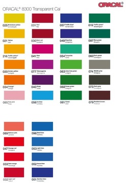 Oracal 8300 ВИТРАЖНАЯ ПЛЕНКА ДЛЯ ОКОН 100х50 30 ЦВЕТОВ