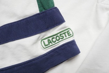 Lacoste Polo sport biała koszulka vintage 5 | L