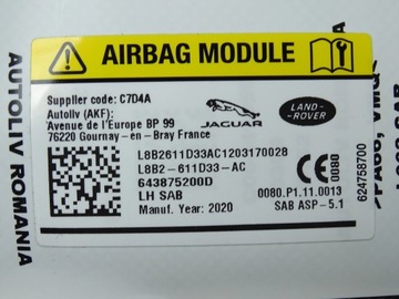 AIRBAG ULOŽENÍ W SEDADLO LEVÝ LH NEW DEFENDER L663 20- LR132515