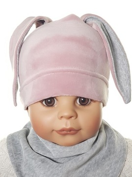 ШАПКА КРОЛИК ДЛИННЫЕ УШИ ВЕСНА ОСЕНЬ 0-6 ЛЕТ 3WZ