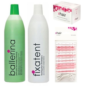 Zestaw do trwałej ondulacji ZESTAW z wałkami PŁYN UTRWALACZ PAPIERKI XHAIR