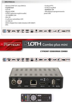 Opticum SLOTH COMBO Plus MINI DVB-T2/SAT/CABLE тюнер