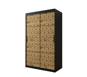 Szafa przesuwna Heksagon I 120 x 200 x 62 czarna