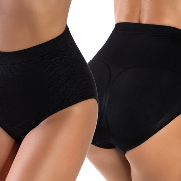 CZARNE majtki damskie wyszczuplające MODELUJĄCE sylwetkę PUSH-UP