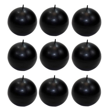 Świeca KULA kulka 60mm 6 cm świeczka CZARNA 9szt