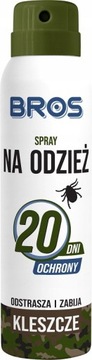 SPRAY NA ODZIEŻ - ODSTRASZ I ZABIJA KLESZCZE 90ML BROS