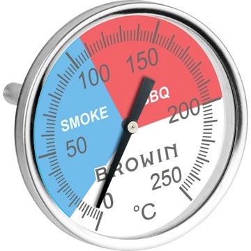 TERMOMETR DO WĘDZARNI GRILLA - TARCZA, 0 - 250°C