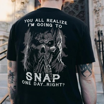 Czaszka Print Męska Casual T-Shirt Męski Krótki Rę