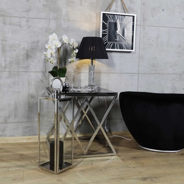 Серебряный гламурный хромированный фонарь h=60см