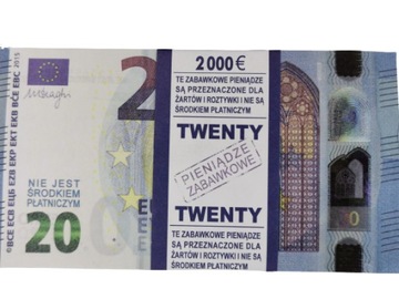 20 EURO banknoty do zabawy i nauki plik 100szt+GRATIS