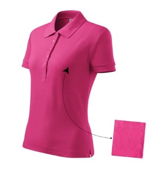 Cotton koszulka polo damska czerwień purpurowa L,2134015