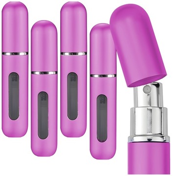 5X BUTELECZKA NA PERFUMY FIOLKA ATOMIZER ZAWOREK RÓŻ PODRÓŻNY PRZENOŚNY