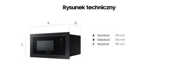 Kuchenka mikrofalowa do zabudowy SAMSUNG MS23A7013AB 23l 800W