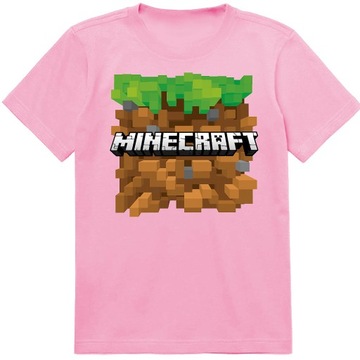KOSZULKA DZIECIĘCA T-SHIRT DLA DZIECKA KOSZULKA MINECRAFT 128 134 JAKOŚĆ