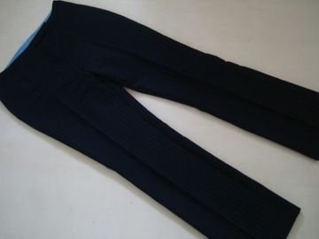 GRANATOWE spodnie w paski DOROTHY PERKINS r.40