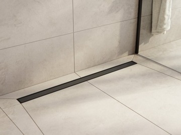 Черный линейный слив для плитки Liniger LD30B 70см