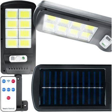 OŚWIETLENIE ZEWNĘTRZNE OGRODOWE MOCNA LAMPA SOLARNA LED ULICZNA COB PILOT