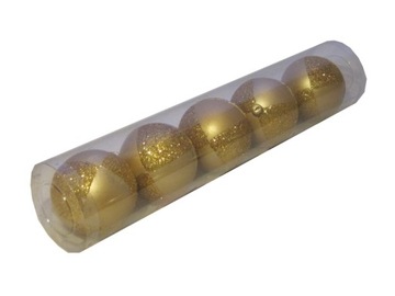 Bombki nietłukące ZŁOTE romby 8cm. Tuba 5szt