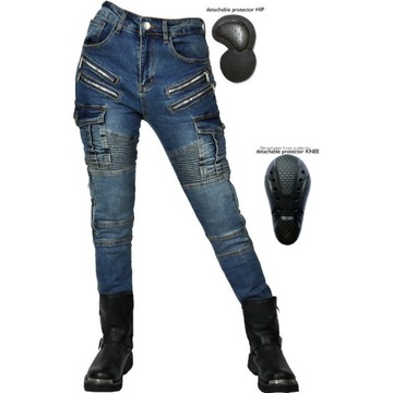 JEANSY MOTOCYKLOWE SOLIDNE SPODNIE DŻINSY MOTOR