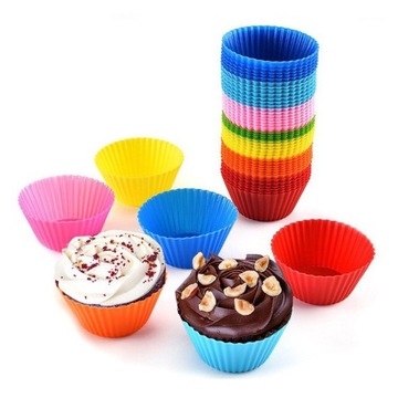 FOREMKI SILIKONOWE DO BABECZEK MUFFINEK 50 SZTUK DO CIASTECZEK CIASTEK