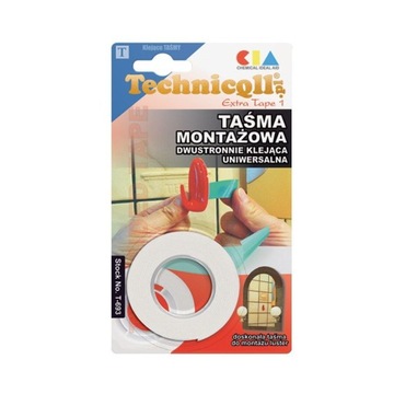 Technicqll taśma montażowa dwustronnie klejąca 1,5M/19 MM