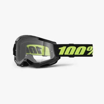 100 PROCENT GOGLE MODEL STRATA 2 SOLAR ECLIPSE - CLEAR LENS - KOLOR CZARNY/