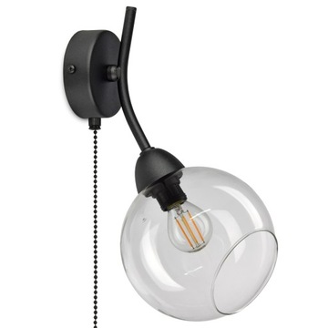 Lampa Ścienna Kinkiet Szklana Kula Transparent LED