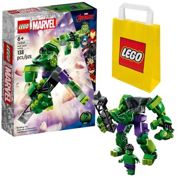 KLOCKI LEGO SUPER HEROES 76241 MECHANICZNA ZBROJA HULKA + TORBA LEGO