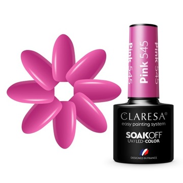 CLARESA RÓŻOWY LAKIER HYBRYDOWY PINK 545 5ml