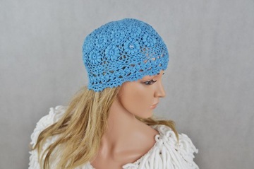 ШАПКА РУЧНОЙ РАБОТЫ, СИНЯЯ