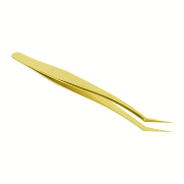PĘSETA zakrzywiona złota DO stylizacji przedłużania RZĘS kępek ozdób