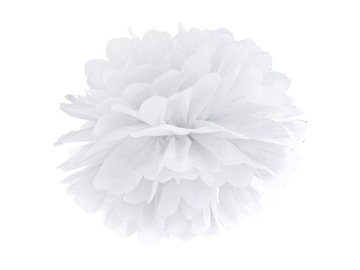 Pompon papierowy biały 35 cm
