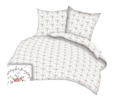 POŚCIEL Z KORY 200x220cm PREMIUM 100% BAWEŁNA KORA wianuszki czerwone
