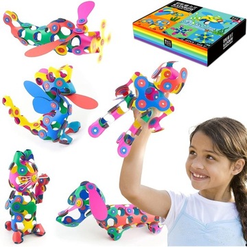 KLOCKI MAGNETYCZNE EDUKACYJNE MAGNETIC STICKS KREATYWNE 48EL