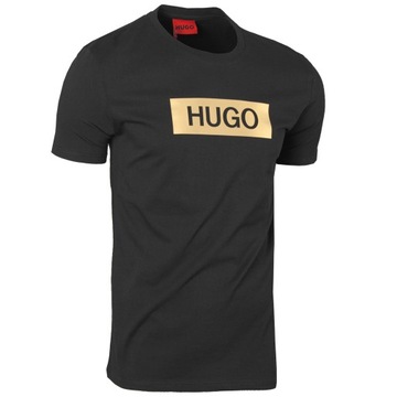 T-shirt koszulka Hugo Boss Czarna Złote logo r.M