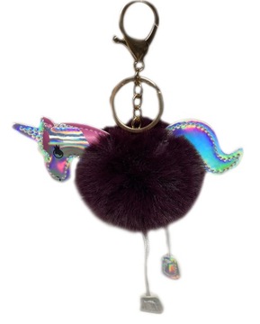 POMPON JEDNOROŻEC BRELOK KEYCHAIN FUTERKO UNICORN