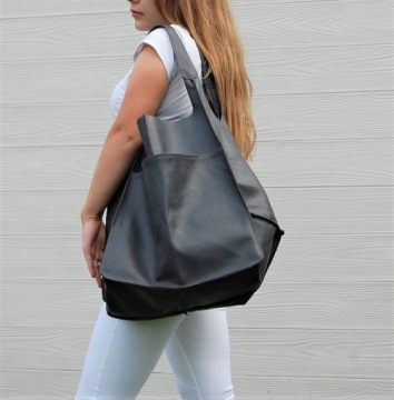 БОЛЬШАЯ КОЖАНАЯ СУМКА XXL - ПЛЕЧО - ЖЕНСКАЯ СУМКА ИЗ НАТУРАЛЬНОЙ КОЖИ