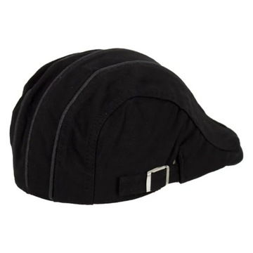K218C Czarny Kaszkiet męski bawełniana czapka
