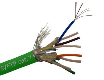 kabel internetowy kat7 FTP zielony 10m Telegartner