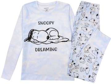 SNOOPY PIESEK PIŻAMA BAWEŁNA błękit 146/152 R222E