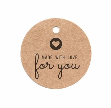 Eko kartonowe zawieszki etykiety MADE WITH LOVE 10