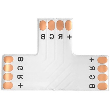 Złączka do Taśm LED RGB 10mm TRÓJNIK Potrójna TYP T 4 PIN
