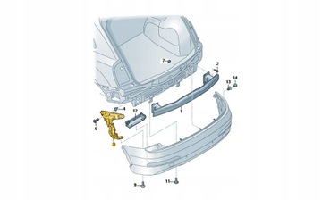 PROWADNICA ŚLIZG ZDERZAKA PRAWY AUDI Q3 8U0807454A