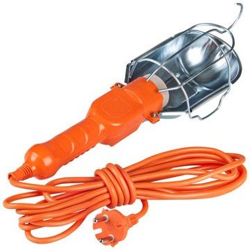 LAMPA LED LATARKA WARSZTATOWA E27 SIECIOWA LAMPKA UCHWYT KABEL 5M