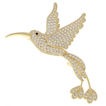 3741 Elegancka broszka złota cyrkonia