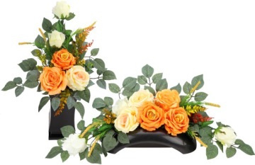 Stroik + bukiet - RÓŻA Pomarańcz
