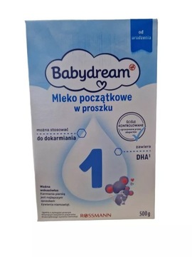BABYDREAM, MLEKO POCZĄTKOWE, 1, DLA NIEMOWLĄT 500g uszkodzone opakowanie